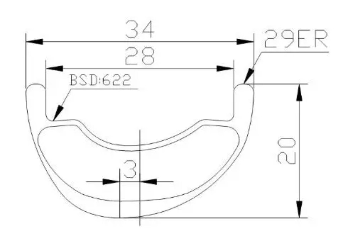 29er MTB XC BOOST Bicycle Asymmetric 34x 20mm Carbon Wheelset Center Lock Hub