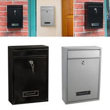 Lockable Metal Outdoor Wall Mount Letterboxes Mailbox Mail Letter Secure Postbox