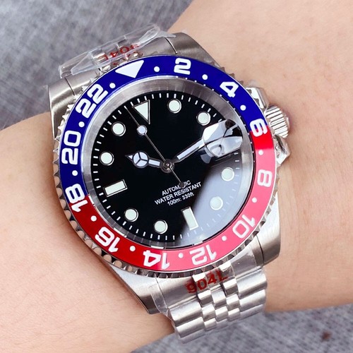 40mm Tandorio Black Dial Sapphire Glass Jubilee Strap NH35A Automatic Mens Watch - Picture 4 of 6