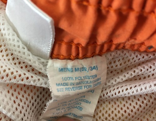 Sand n Sun Men's M (32-34) Swim Trunks Shorts, Orange & Yellow - Picture 3 of 4