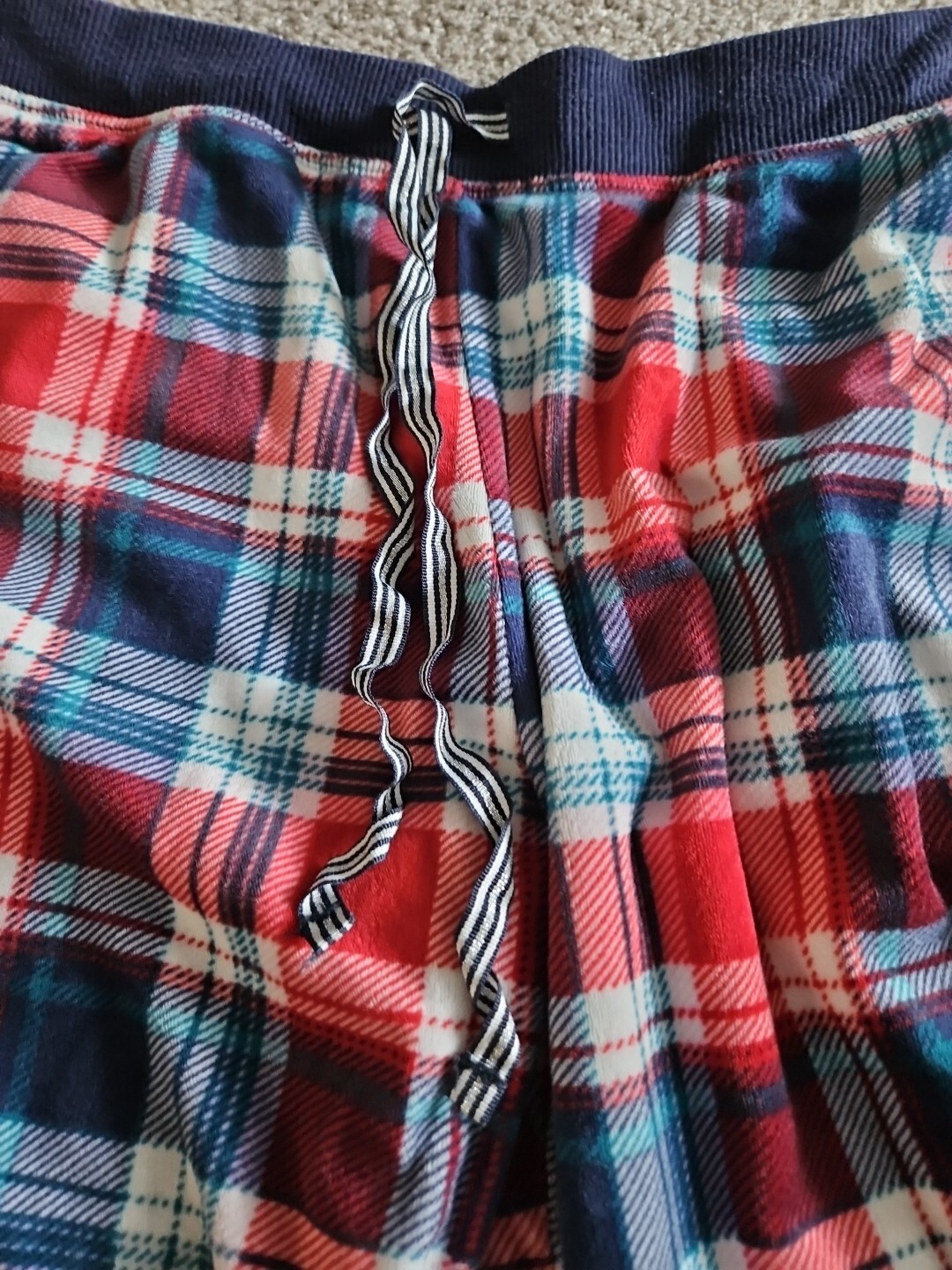 NAUTICA 2 Pc Silky Stretch Microfleece Pajama Sleepwear Set Red White Blue, S image 6