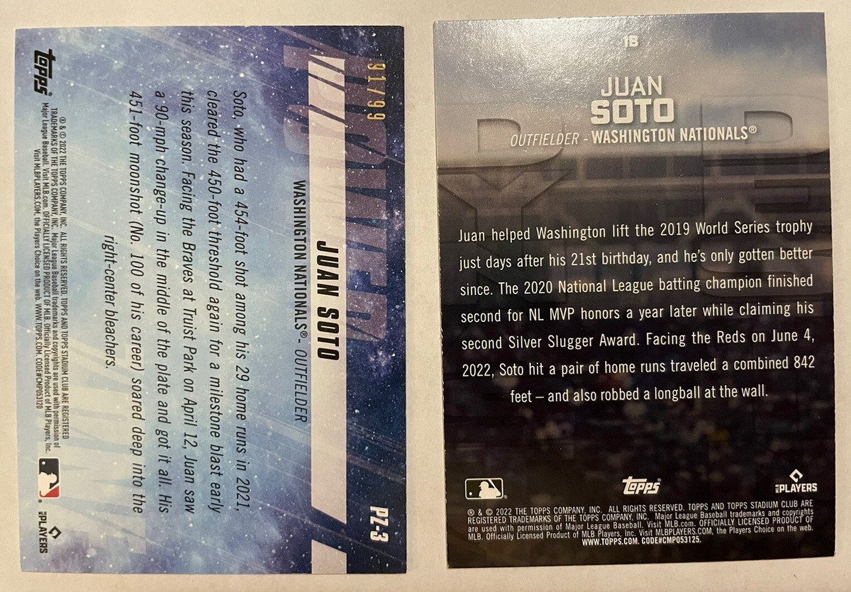 2022 Stadium Club Juan Soto POWER ZONE /99 #PZ-3 Destiny #18