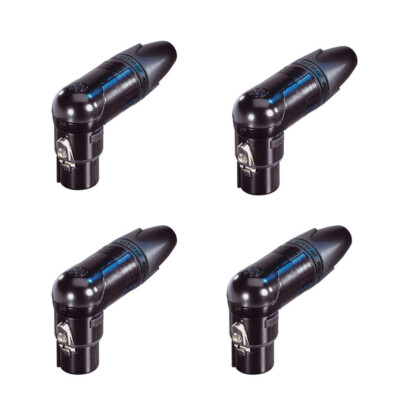 Neutrik NC3FRX-BAG Right Angle Black 3-Pin XLR Female Mic Connector