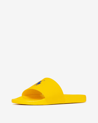 Polo Ralph Lauren Signature Pony Slide Yellow Blue Man\'s Size 14M NEW POLO RALPH LAUREN SIGNATURE PONY MEN main image 4