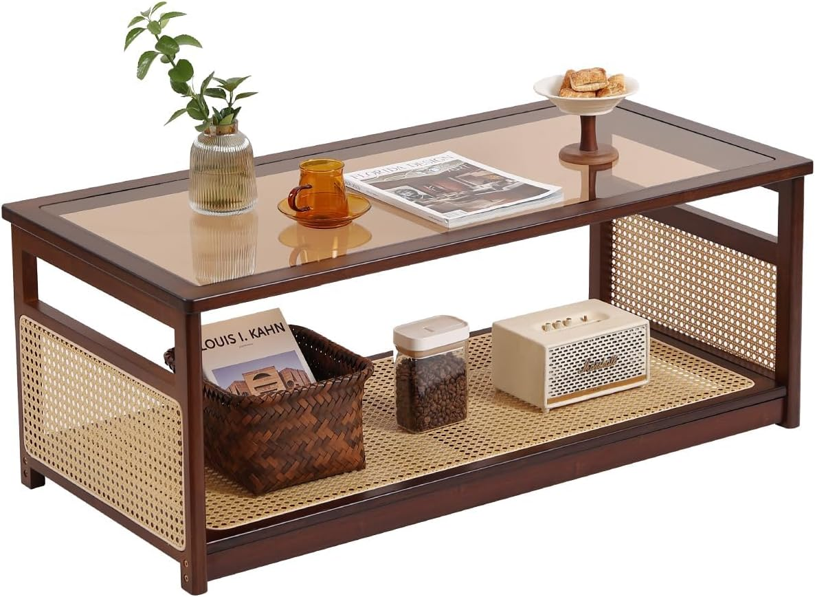 センターテーブル・ローテーブル Old Rattan Coffee Table natural-csc-decor-inc-coffee-