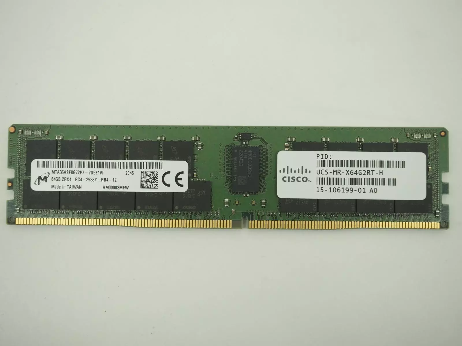 Module Mémoire RAM 64 Go DDR4-3200 PC4-25600 RDIMM ECC Pour Serveur Cisco - Ref UCS-MR-X64G2RW