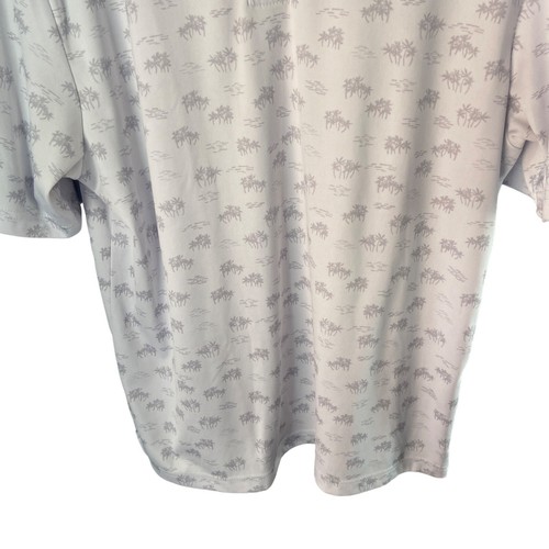 Jack Nicklaus Men's Golf Short Sleeve Polo Size Large White w/ Gray Palm Trees - Picture 4 of 6