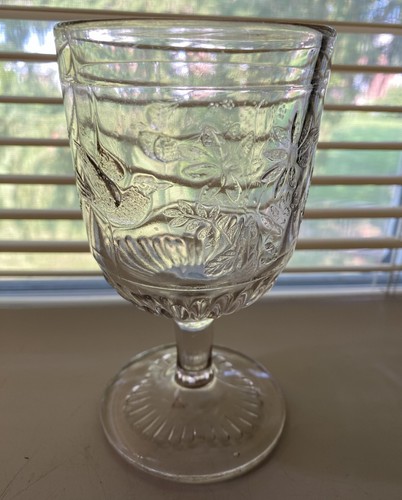 EAPG 1887 Beaver Falls #67 Australia/Hummingbird/Bird and Fern Goblet - Picture 2 of 8