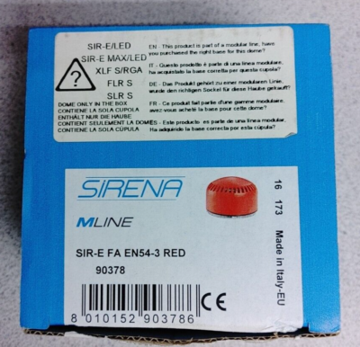 SIRENA 90378 SIR-E FA (EN54-3) MLINE RED SOUNDER NEW!! QUANTITY