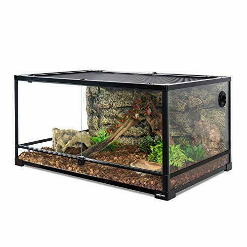 REPTI ZOO 67 Gallon Reptile Glass Terrarium Double Hinge Door with Screen