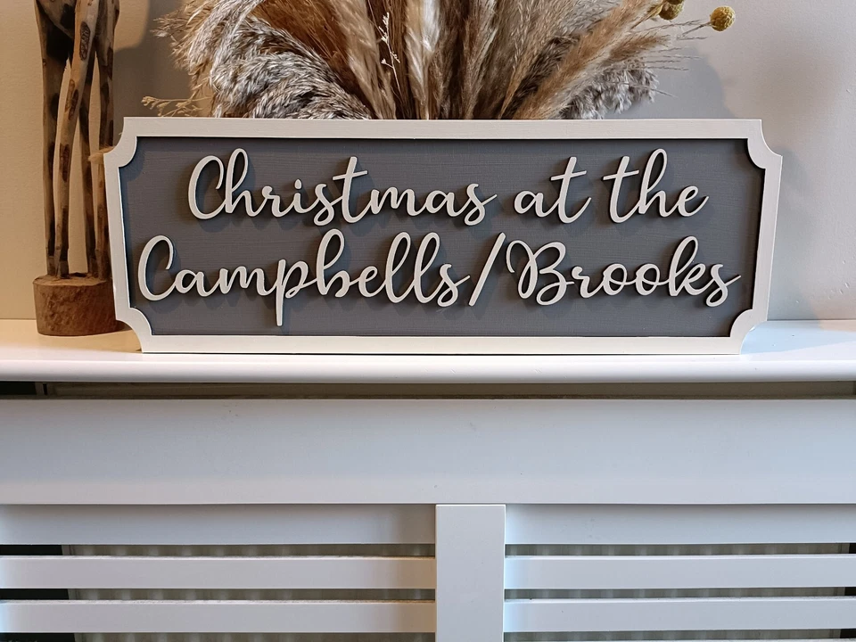 Freestanding personalised Christmas at the Surname's | Street sign 3D look |gift - Image 4 of 4