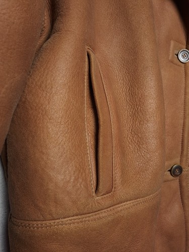 Giacca Shearling Green Apple da Donna - Pelle Montone Vintage Taglia 44 Marrone - Foto 7 di 13
