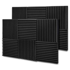 Thick Acoustic Foam Panels, 12 X 12 X 2 Inches Sound Absorbing 12 Pcs Wedge
