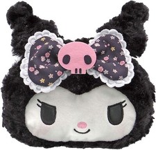 Sanrio Characters Kuromi Plush Face Pouch  Flower Dress  Case New Japan