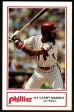 Garry Maddox Philadelphia Phillies Card #11 Cigna / Police Dept Sportsmedia 1985