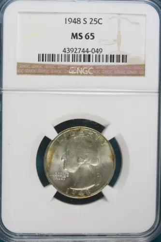1948-S NGC MS65 Washington Quarter!! #A4739