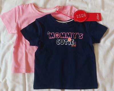 2er Pack T - Shirts Tops Größe 2 - 4 Monate Neu S. Oliver