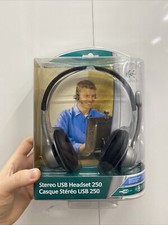 Logitech Stereo USB Headset 250 Noise Cancelling Mic PC/MAC NEW Zoom Skype SEALD
