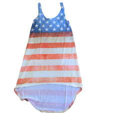 Forever 21 Women Short Sleeve Striped American Dress Small Lightweight