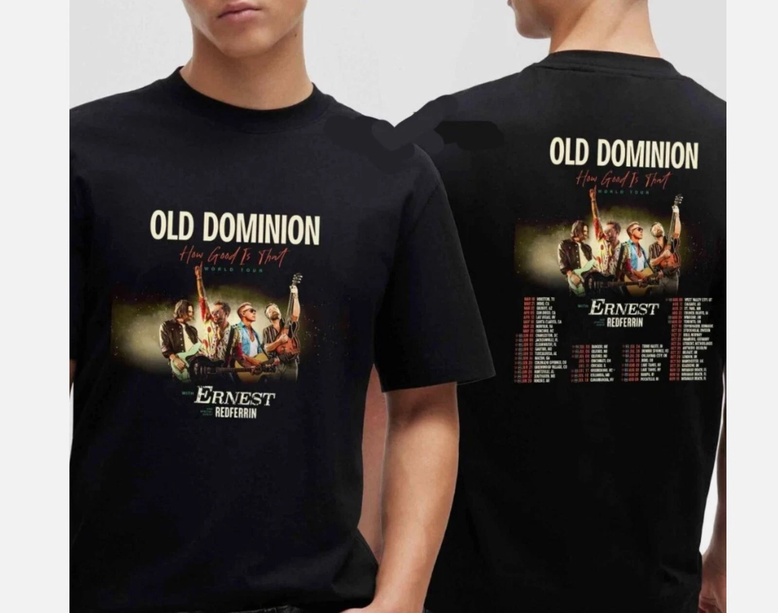 OLD DOMINION HOW GOOD IS THAT WORLD TOUR DATES 2025 TWO SIDED T-SHIRT