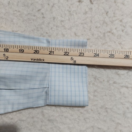 Neiman Marcus DRESS SHIRT Mens Size 16-33 Blue 80's 2-Ply Wrinkle Free L/S - Picture 7 of 7