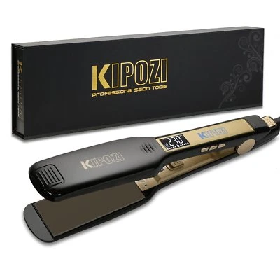 KIPOZI Professional Hair Straighteners Wide Plates Digital Display Heat up Fast