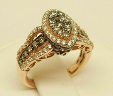 3Ct Lab Created Chocolate  Diamond Engagement Wedding Ring 14K Rose Gold Plated