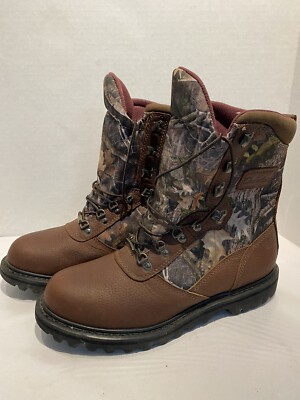 Cabelas Men EE Iron Ridge Leather Camo Goretex Hunting Boots
