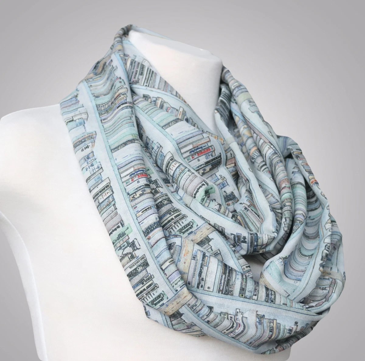 WHOLESALE Book infinity scarf women literary theme apparel gift