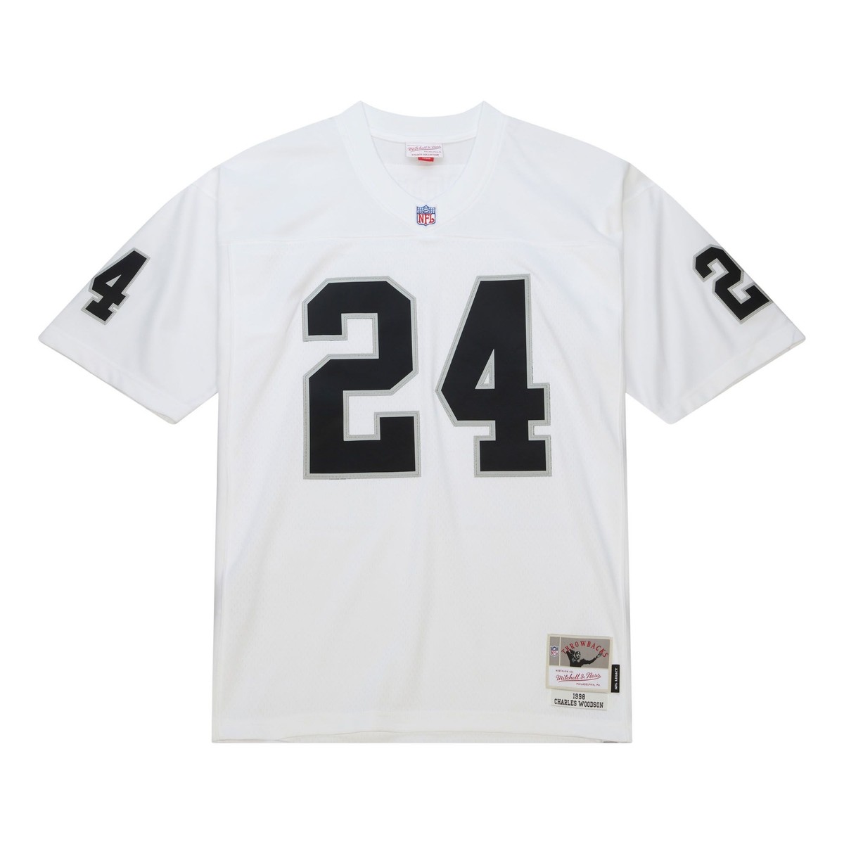 Oakland Raiders Charles Woodson #24 Mitchell & Ness White 1998 NFL