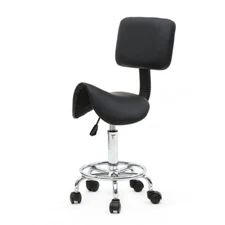 New Ergonomic Saddle Stool Adjustable Bar Chair Seat w/Backrest for Home office