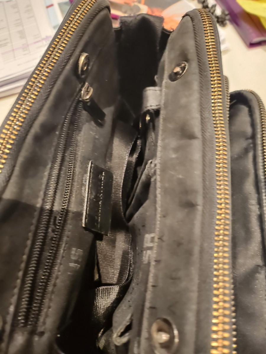 Sac Vintage Sonia Rykiel En Toile - Bandoulière Noire - Occasion Avec Usure (voir Photos)