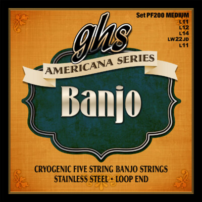 GHS PF200 Americana Edelstahl 5 Saiten Banjo Saiten - Medium - Loop End
