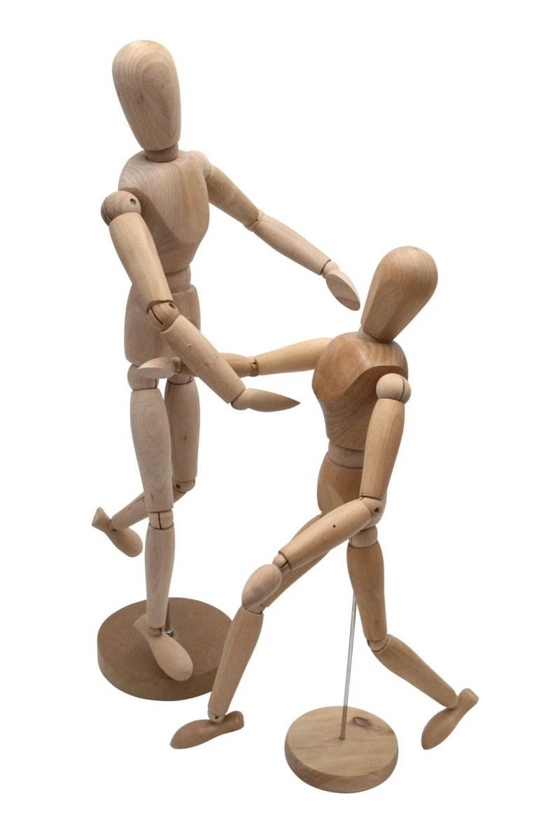 Muñeca articulada de madera, altura 20-40 cm, figura articulada y de dibujo, modelo para dibujar