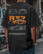 Mazda RX-7 Fan Art T-Shirt JDM Rotary Engine Drift Car Graphic Unisex Tee