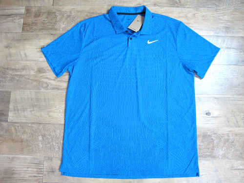 Nike Golf Dri-Fit ADV Tour Shirt Manica Corta Polo Blu FD5731-435 ~ Taglia XL - Foto 2 di 9