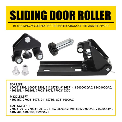 3PCS For Vauxhall Vivaro Door Roller Set Left Side 93451715 Mk2 X82 2014 - 2019 - Picture 17 of 20