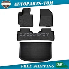 For 2014-2019 Kia Soul TPE Floor Mats / Trunk Cargo Liner Anti-Slip All Weather