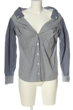 H&M Hemd-Bluse Damen Bluse Gr. DE 38 blau-weiß Business-Look