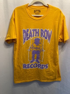 Death Row Records Shirt | Yellow Purple Electric Chair Rap Tee | Size Large