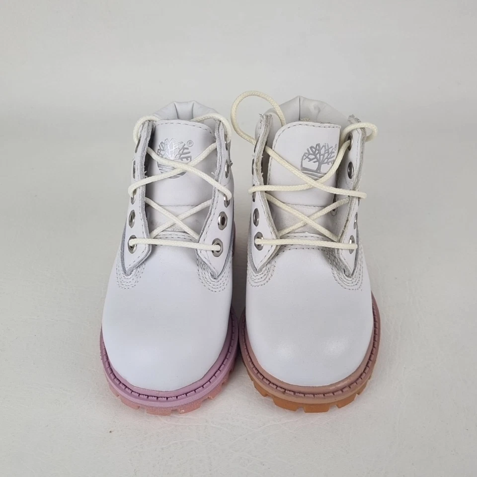 🚨 Timberland 6In Classic 20832 TODDLER Casual Boots Outdoors White Leather SZ 4 - Image 4 of 4