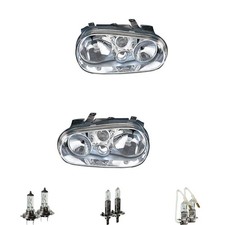 Scheinwerfer Set H7/H1/H3 chrom für VW Golf IV Cabriolet Variant inkl. Lampen