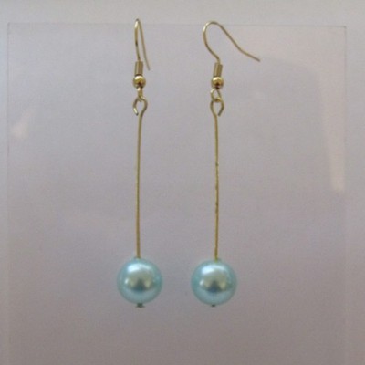 Blue Gold Tone Drop Earrings Chic Boho Beach Simple Summer Fashion Jewelry