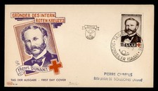DR WHO 1953 GERMANY SAAR FDC RED CROSS PAC CACHET M81806
