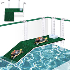 Adjustable Hanging Turtle Basking Platform with Artificial Grass 15 X 8.1 Inch S