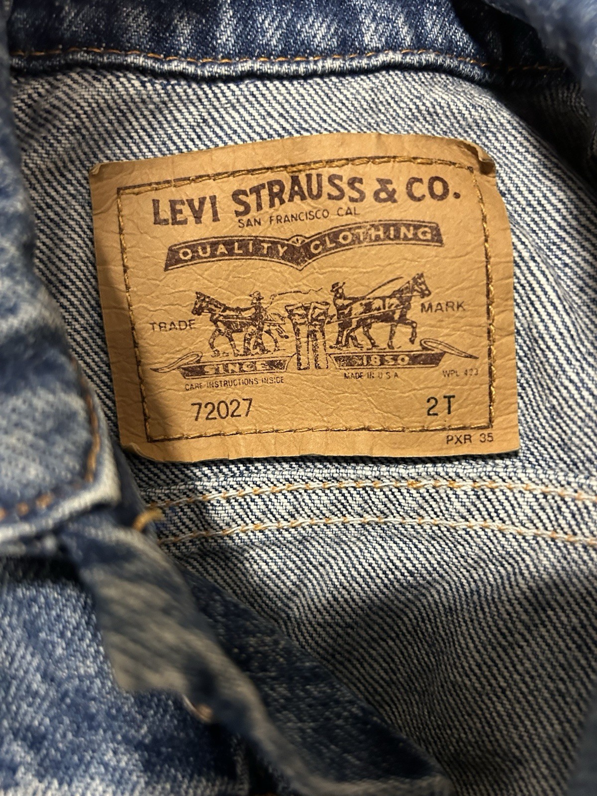 Vintage Little Levis Orange Tab Made in USA Baby Toddler Denim Jacket 2T thumbnail 8