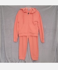 Coral Peach 2-Piece Lounge Set   Hoodie  Jogger Pants, SIze M