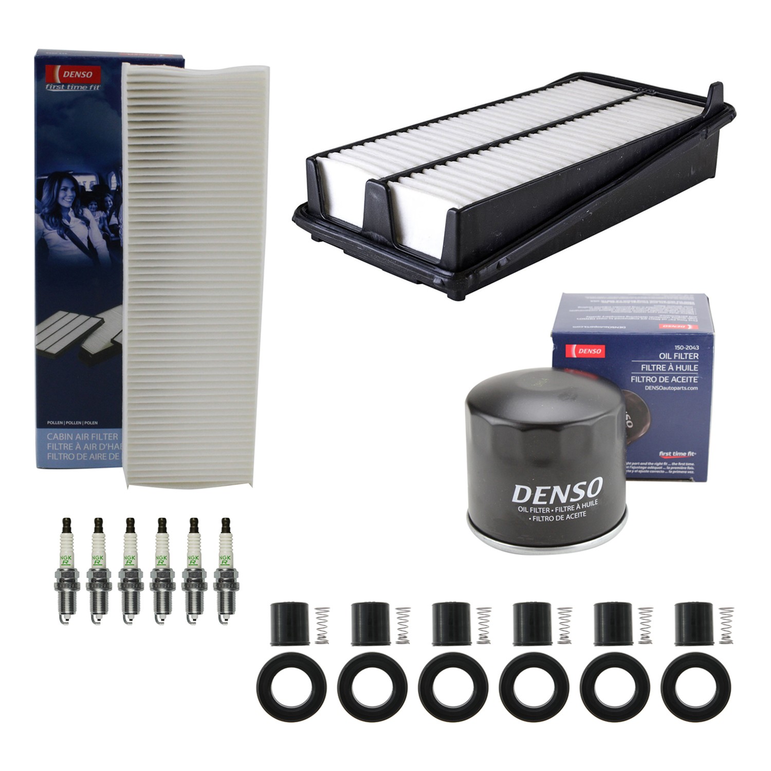 Denso Tune Up Kit NGK 6 Spark Plugs  Boots Kit for Acura CL TL Base 3.2L V6 FWD