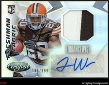 2014 Certified #238 Terrance West RC ROOKIE PATCH AUTO RPA BROWNS 596/699