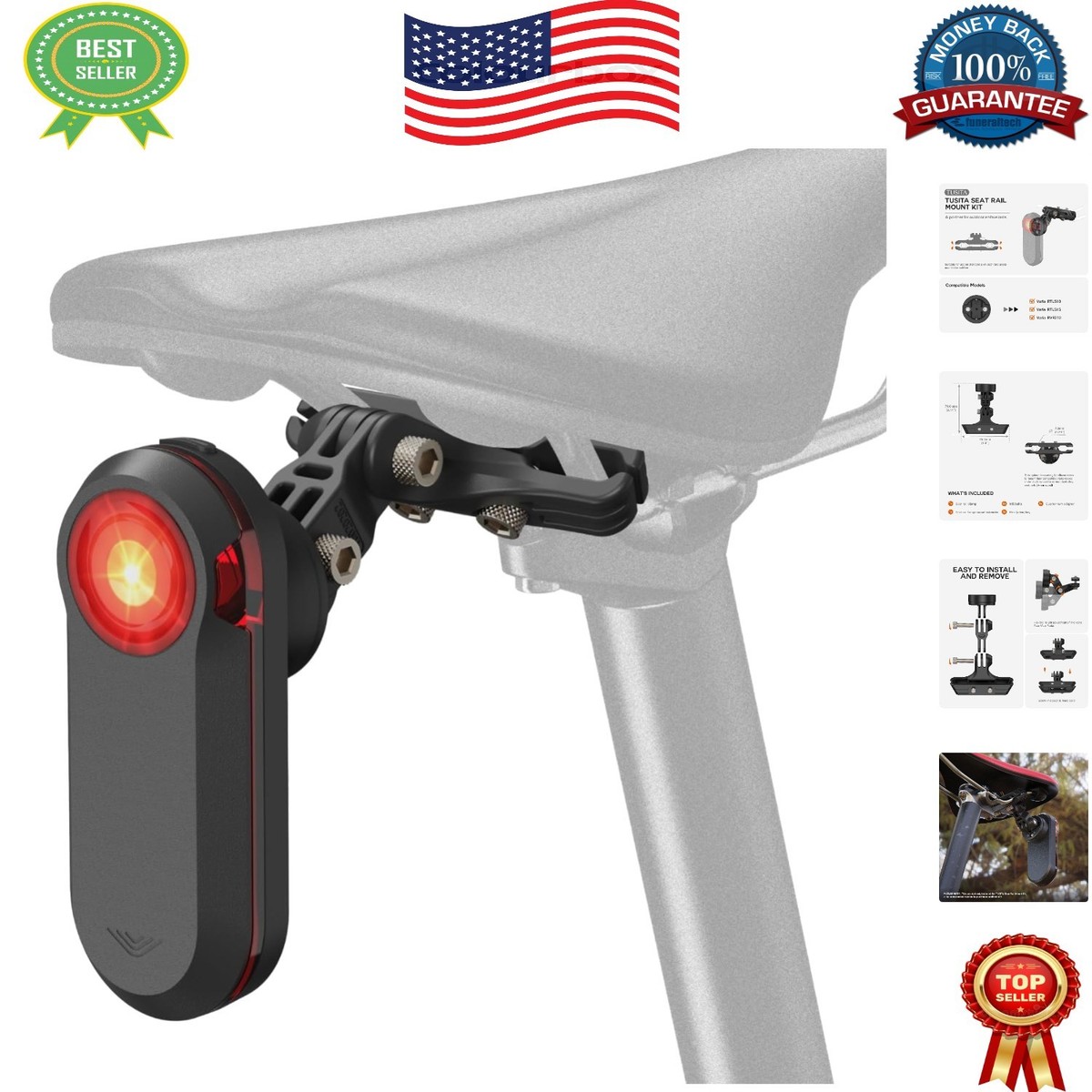Optimal Seat Rail Mount for Garmin Varia - Enhance Cycling